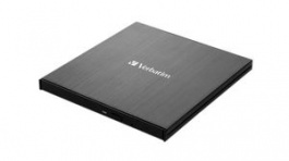 43886, Slim Portable CD / DVD Writer, USB 3.0, CD/DVD, Verbatim