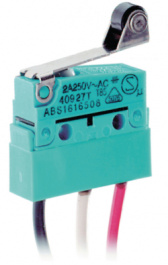 ABS161640J, Micro switch 2 AAC Roller lever Snap-action switch 1 change-over (CO), Panasonic