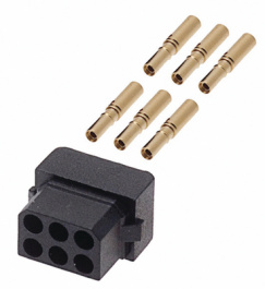 M80-8880605, Socket, dual-row, straight 2x3P, Harwin