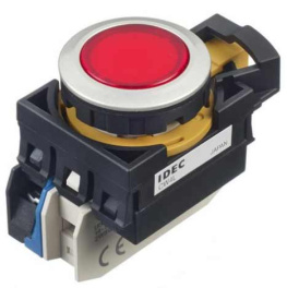 CW4L-A1E10Q4R, Illuminated Pushbutton Switch, 10 A, 24 VAC/VDC, IDEC