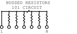 4608X-101-272LF, Resistor network SIL 2.7 kOhm +- 2 %, Bourns