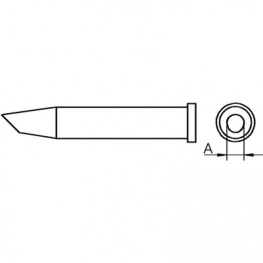 XT CC 45, Soldering Tip Round shape beveled 45°, Weller
