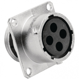 RT0014-4SNH, Square flange receptacle 4P, Amphenol