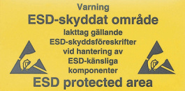 7413, ESD warning sign, 300x150mm, Setiket