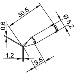 102CDLF12, Soldering tip Chisel shaped 1.2 mm, Ersa