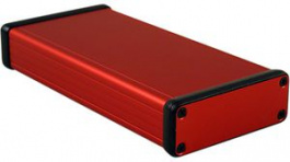1455J1601RD, Extruded Enclosure, Red, 78 x 160 x 27 mm, Aluminium, 1455, Hammond