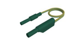 MAL S WS-B 50/2,5 GREEN YELLOW, Test Lead, Plug, 4 mm - Socket, 4 mm, Green / Yellow, Nickel-Plated Brass, 500mm, Hirschmann