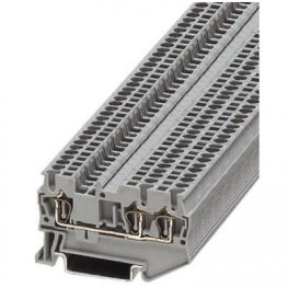 3031128, ST 1,5-TWIN feed-through terminal block, 0.08...1.5 mm2 500 vac 17.5 a grey, Phoenix Contact