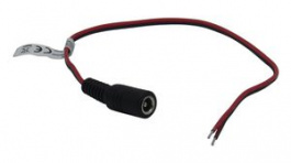 RND 205-01271, DC Connection Cable, 2.1x5.5x9.5mm Socket, Straight, 300mm, RND Connect