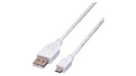 11.99.8752, USB Cable USB-A Plug - USB Micro-B Plug 1.8m White, Value