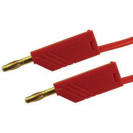 MLN 25/2.5 AU ROT / RED, Test lead diam. 4 mm Red 25 cm 2.5 mm2 CAT I, SKS Kontakttechnik