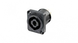 NL4MPXX-UC, Chassis Connector, Black, 4 Poles, Neutrik