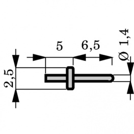 1365A.61 [100 шт], Штыревой соединитель под пайку; THT; посеребренные; латунь, Vogt AG