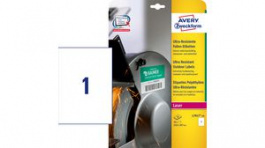 L7917-10, Ultra Resistant Outdoor Labels, 1, Permanent, 210 x 297 mm, Zweckform
