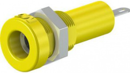 23.0450-24, Panel Mount Socket 4mm Yellow 25A 30V Nickel-Plated, Staubli (former Multi-Contact )