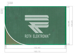 RE212-LF, Prototyping board FR4 epoxy heat tin-plated, Roth Elektronik