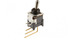 B12JV, Subminiature Toggle Switch, On-None-On, Soldering Pins / Ver, NKK Switches (NIKKAI, Nihon)