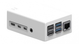 CBRPI4B-2U-WH, 2U Raspberry Pi 4B Enclosure 89.3x62.4x34mm White Polystyrene, CamdenBoss