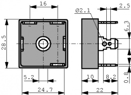 DB15-04, Bridge Rectifier 400 V 15 A QUAD-28.5, Diotec Semiconductor