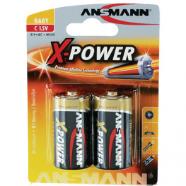 X-POWER 2C [2 шт], Первичная батарея 1.5 V LR14/C уп-ку=2шт., Ansmann