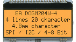 EA DOGM204W-A, Dot matrix LCD display 4.82 mm 4 x 20, Electronic Assembly