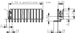 76382-320LF, Pin header, Dubox 20-pin 90deg 20P, FCI (Amphenol FCI, AFCI))