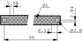 09042327821, Multipole socket, D 32-p DIN 41612, Harting