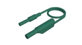 MAL S WS-B 50/2,5 GREEN, Test Lead, Plug, 4 mm - Socket, 4 mm, Green, Nickel-Plated Brass, 500mm, Hirschmann