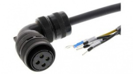 R88A-CAGB003SR-E, Servo Motor Power Cable, without Brake, 3m, 200V / 400V, Angled Connector, Omron