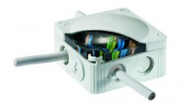 E66637, Junction Box Set with Terminal Block 5-poles 4mm 95x95x60mm Light Grey Polyprop, WISKA LTD