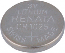 CR1025, Кнопочная батарея Литий 3 V 30 mAh, Renata