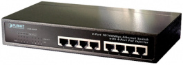 FSD-804P, Switch 8x 10/100 (4x PoE) - Desktop 10" 19", Planet