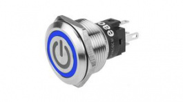 82-6151.2124.B002, Vandal Resistant Pushbutton Switch, Blue, 3 A, 240 V, 1CO, IP65/IP67/IK10, EAO
