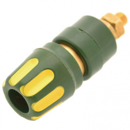 PKI 10 A Au yellow/green, Binding post diam. 4 mm yellow/green, SKS Kontakttechnik