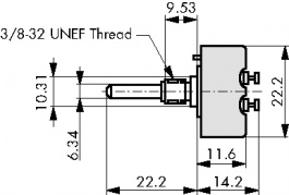 6187R5KL1.0, Plastic potentiometer, 5 kOhm, Soldering Connection, BI Technologies