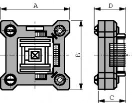 IC149-144-145-B5, IC production socket 144 QFP-144, YAMAICHI