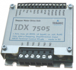 IDX-7505, Stepper Motor + Driver,&nbsp;&nbsp;‹=&nbsp;&nbsp;350 kHz, ‹=256x, Trinamic