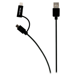 VLMP39400B1.00, Кабель «2 в 1» (USB-Micro B-Lightning) 1.0 m USB Typ A-Штекер USB Micro B Male + Lightning Adapter-Штекер, Valueline
