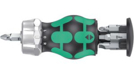 05008886001, Kraftform Kompakt Bit Holding Screwdriver with Bit Magazine, Phillips/Slotted/Square Plus, 6pcs, Wera Tools
