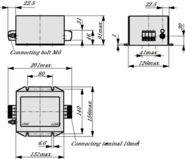 B84143-A36-R, Mains filter Phases 3-Phase 36 A 440 VAC, TDK-Epcos