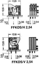 1791868, FFKDSA1/H-5,08 wire-to-board terminal block ‰¤0.5 mm2 2.54 mm, 1 poles, Phoenix Contact