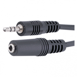 AVK 181-500, Extension cable audio stereo 3.5 mm 5 m Black, Goobay