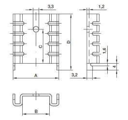 KL-105/29/SW, Радиатор: штампованный; U; TO220; черный; L: 29мм; алюминий; 19°C/Вт, Seifert electronic