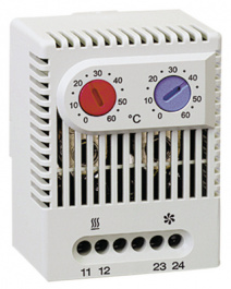 01172.0-00, Датчик: термостат; Контакты: NC + NO; 10А; 250ВAC; IP20; Монтаж: DIN, Stego
