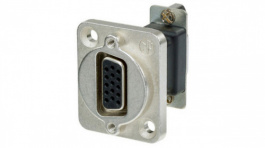 NADB15FF, D-Sub feedthrough 15 nickel, Neutrik