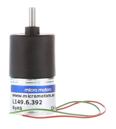 L149 392:1 6V, DC motor, 27 mm, with gearbox 392:1 6 VDC, Micro Motors