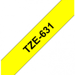 TZE-631, Этикеточная лента 12 mm черный на желтом, Brother