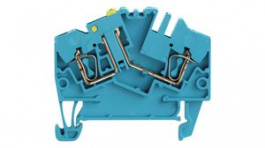 1779120000, Test Disconnect Terminal, 400V, 10A, 2 Poles, 2.5mm\x1a, Tension Clamp, Blue, Weidmuller