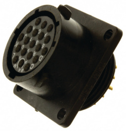UTS014E19S, Panel Mount Socket with Flange UTS Hi Seal Poles=19 Female Housing size14, Souriau Esterline Sunbank