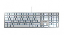 JK-1610DE-1, Slim Keyboard for Mac, SX, KC6000, DE Germany/QWERTZ, USB, Light Grey, Cherry